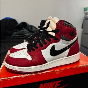 Nike Red and White Sneakers with Black Accents
